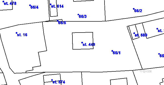 Parcela st. 449 v KÚ Lačnov, Katastrální mapa