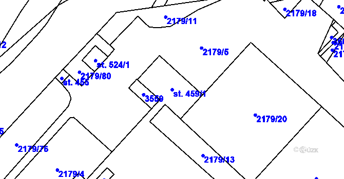 Parcela st. 459/1 v KÚ Lačnov, Katastrální mapa