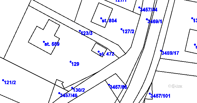 Parcela st. 472 v KÚ Lačnov, Katastrální mapa