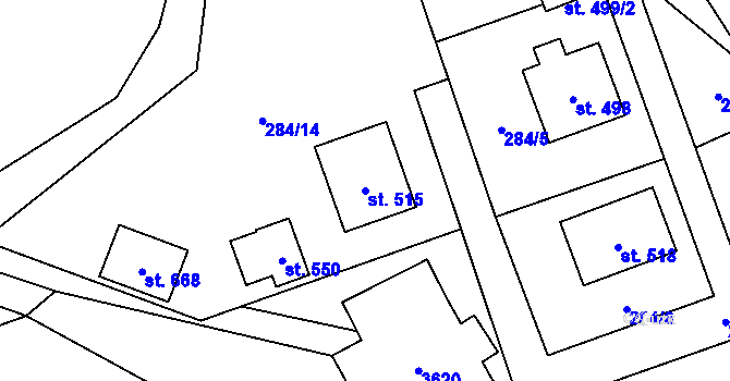 Parcela st. 515 v KÚ Lačnov, Katastrální mapa