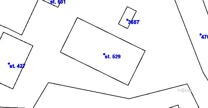 Parcela st. 529 v KÚ Lačnov, Katastrální mapa