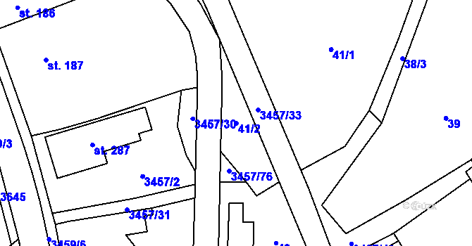Parcela st. 41/2 v KÚ Lačnov, Katastrální mapa