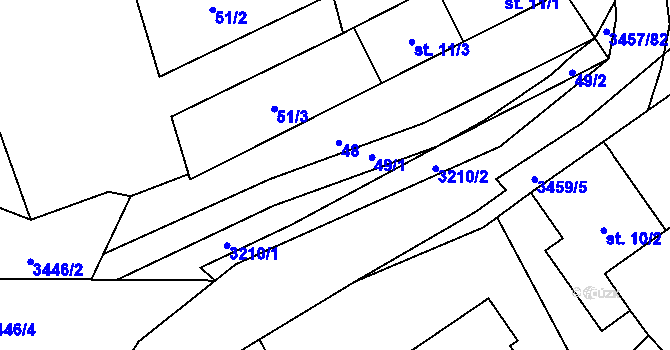 Parcela st. 49 v KÚ Lačnov, Katastrální mapa