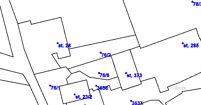 Parcela st. 76/2 v KÚ Lačnov, Katastrální mapa