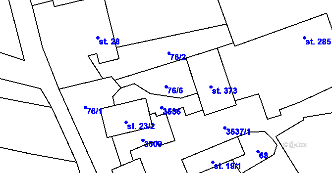 Parcela st. 76/6 v KÚ Lačnov, Katastrální mapa