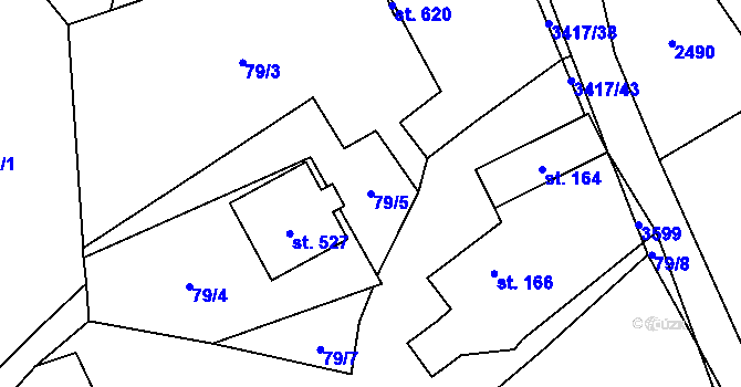 Parcela st. 79/5 v KÚ Lačnov, Katastrální mapa