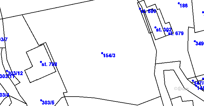 Parcela st. 154/3 v KÚ Lačnov, Katastrální mapa