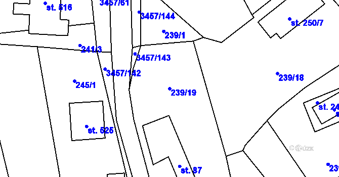 Parcela st. 239/19 v KÚ Lačnov, Katastrální mapa