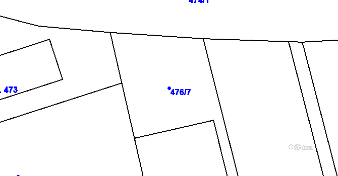 Parcela st. 476/7 v KÚ Lačnov, Katastrální mapa