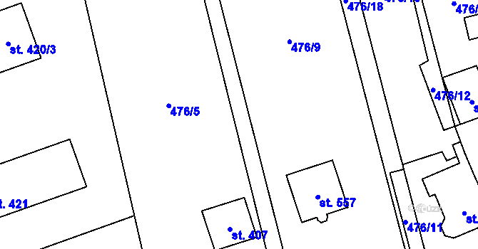 Parcela st. 476/8 v KÚ Lačnov, Katastrální mapa