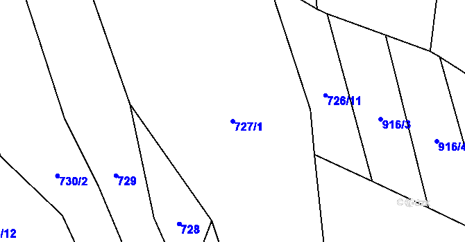 Parcela st. 727/1 v KÚ Lačnov, Katastrální mapa