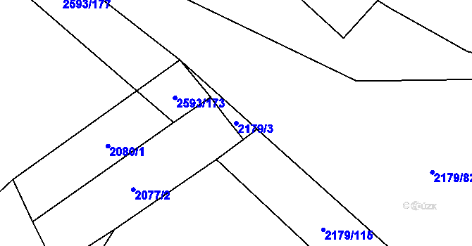 Parcela st. 2179/3 v KÚ Lačnov, Katastrální mapa