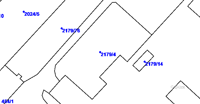 Parcela st. 2179/4 v KÚ Lačnov, Katastrální mapa