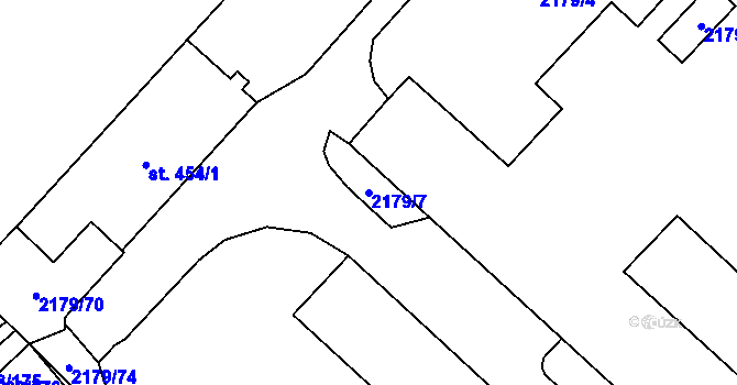 Parcela st. 2179/7 v KÚ Lačnov, Katastrální mapa