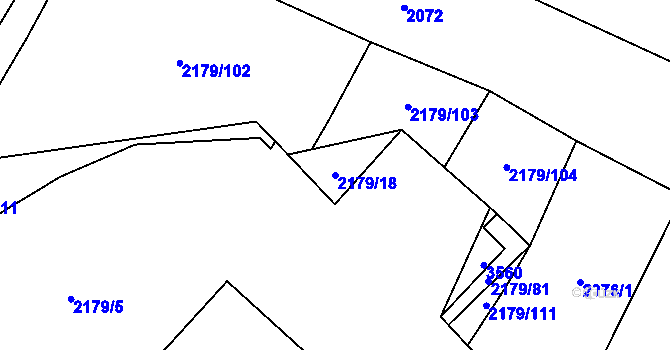 Parcela st. 2179/18 v KÚ Lačnov, Katastrální mapa