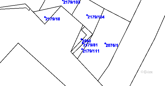 Parcela st. 2179/81 v KÚ Lačnov, Katastrální mapa