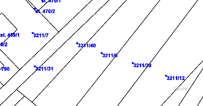 Parcela st. 3211/6 v KÚ Lačnov, Katastrální mapa