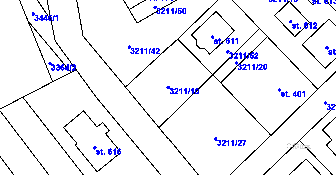 Parcela st. 3211/10 v KÚ Lačnov, Katastrální mapa