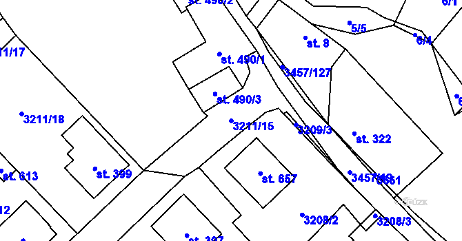 Parcela st. 3211/15 v KÚ Lačnov, Katastrální mapa