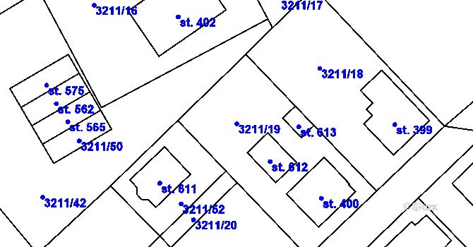 Parcela st. 3211/19 v KÚ Lačnov, Katastrální mapa