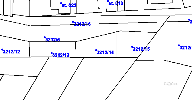 Parcela st. 3212/14 v KÚ Lačnov, Katastrální mapa