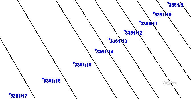 Parcela st. 3361/14 v KÚ Lačnov, Katastrální mapa