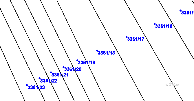 Parcela st. 3361/18 v KÚ Lačnov, Katastrální mapa