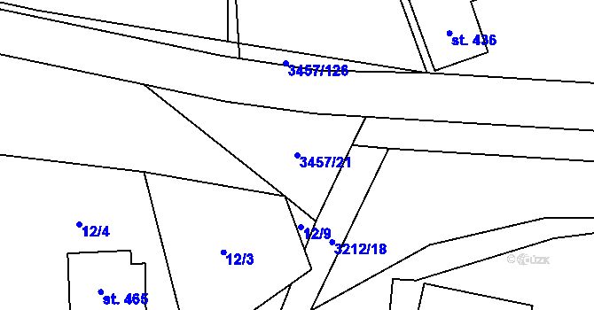 Parcela st. 3457/21 v KÚ Lačnov, Katastrální mapa