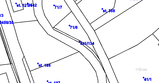 Parcela st. 3457/34 v KÚ Lačnov, Katastrální mapa