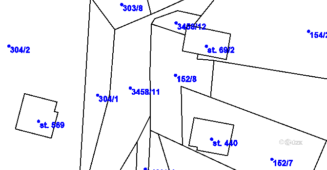 Parcela st. 69/1 v KÚ Lačnov, Katastrální mapa