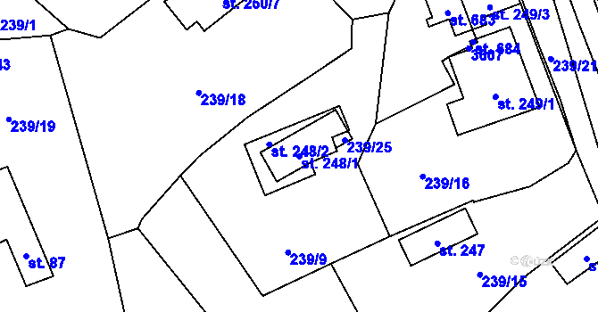 Parcela st. 248/1 v KÚ Lačnov, Katastrální mapa