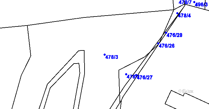 Parcela st. 478/3 v KÚ Lačnov, Katastrální mapa