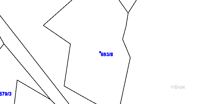 Parcela st. 693/8 v KÚ Lačnov, Katastrální mapa