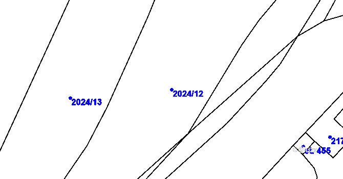 Parcela st. 2024/12 v KÚ Lačnov, Katastrální mapa