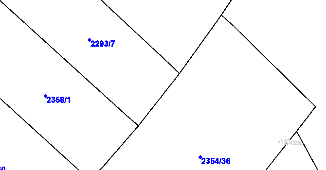 Parcela st. 2293/5 v KÚ Lačnov, Katastrální mapa