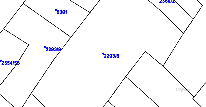 Parcela st. 2293/6 v KÚ Lačnov, Katastrální mapa