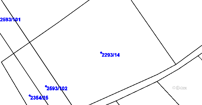 Parcela st. 2293/14 v KÚ Lačnov, Katastrální mapa