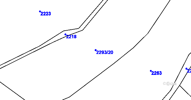 Parcela st. 2293/20 v KÚ Lačnov, Katastrální mapa