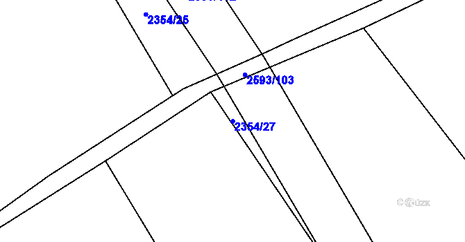 Parcela st. 2354/27 v KÚ Lačnov, Katastrální mapa