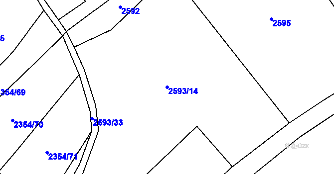 Parcela st. 2593/14 v KÚ Lačnov, Katastrální mapa