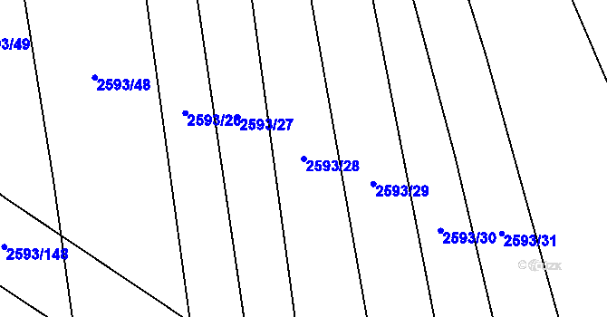 Parcela st. 2593/28 v KÚ Lačnov, Katastrální mapa