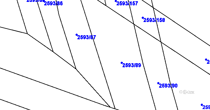 Parcela st. 2593/88 v KÚ Lačnov, Katastrální mapa