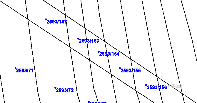 Parcela st. 2593/154 v KÚ Lačnov, Katastrální mapa