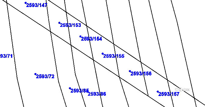 Parcela st. 2593/155 v KÚ Lačnov, Katastrální mapa