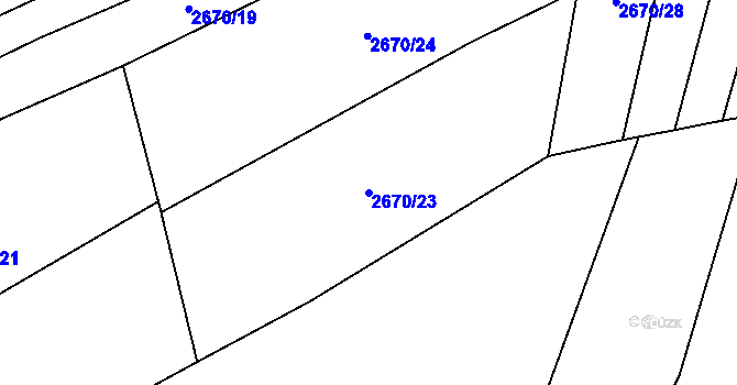 Parcela st. 2670/23 v KÚ Lačnov, Katastrální mapa