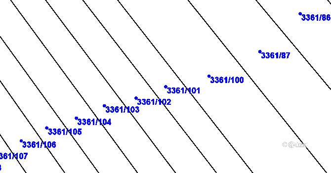 Parcela st. 3361/101 v KÚ Lačnov, Katastrální mapa