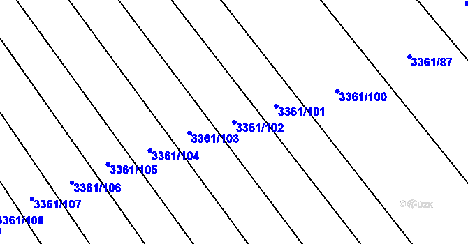 Parcela st. 3361/102 v KÚ Lačnov, Katastrální mapa