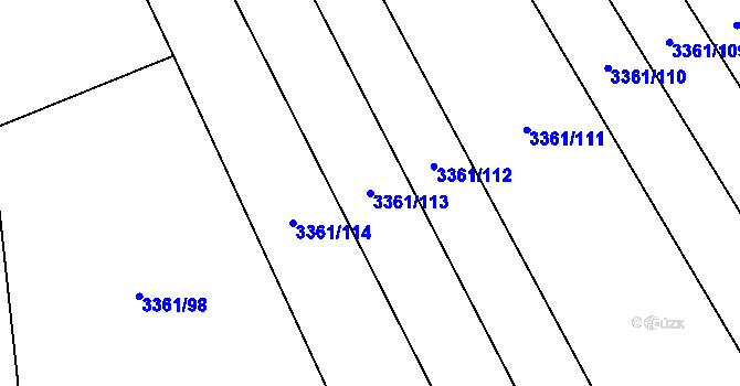 Parcela st. 3361/113 v KÚ Lačnov, Katastrální mapa