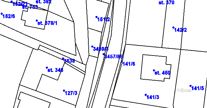 Parcela st. 3457/85 v KÚ Lačnov, Katastrální mapa