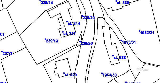 Parcela st. 239/26 v KÚ Lačnov, Katastrální mapa